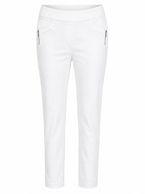 SOHO Apparel White Pull-On Faux Zip Pocket Slim Pants XL